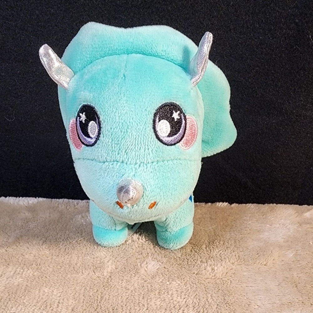 Squeezamals Plush 5" Turquoise Triceratops Stuffed Animal Toy CR3
